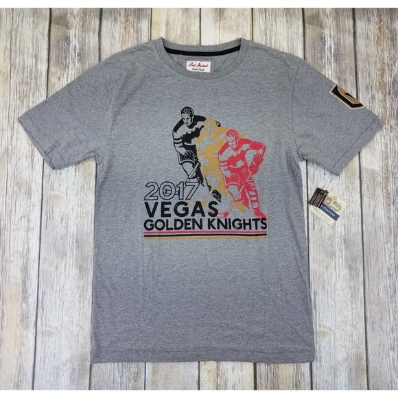 Red Jacket Vegas Golden Knight T-shirt Mens‎ Size S Small Gray Retro Graphic New - Picture 1 of 11